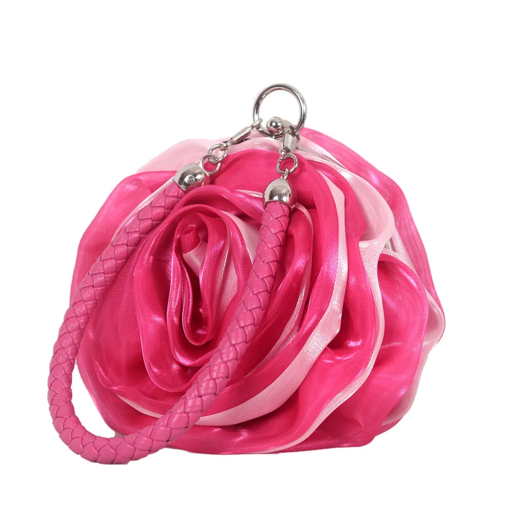 Vintage Floral Rose Evening Clutch Bag | Bridal Wedding Purse Evening Clutch Bag Richie's rose red