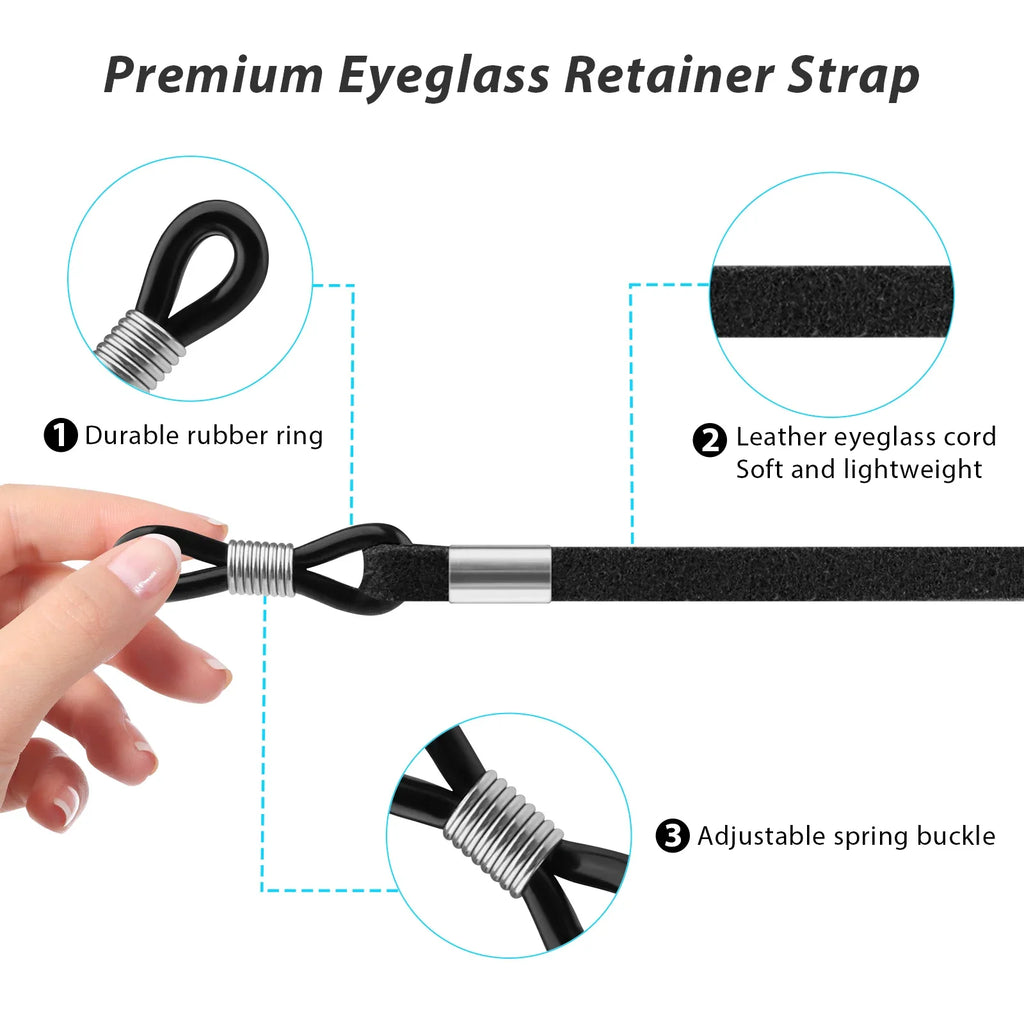 Suede Eyeglass Lanyard – Adjustable Anti-Slip Glasses Strap Eyeglass Lanyard Richie's