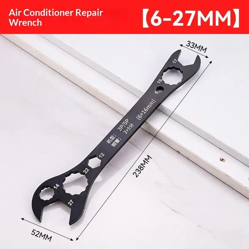 AC Double-End Open Wrench 7-in-1 HVAC Tool | 50# Steel HVAC Hand Wrench Richie's A3