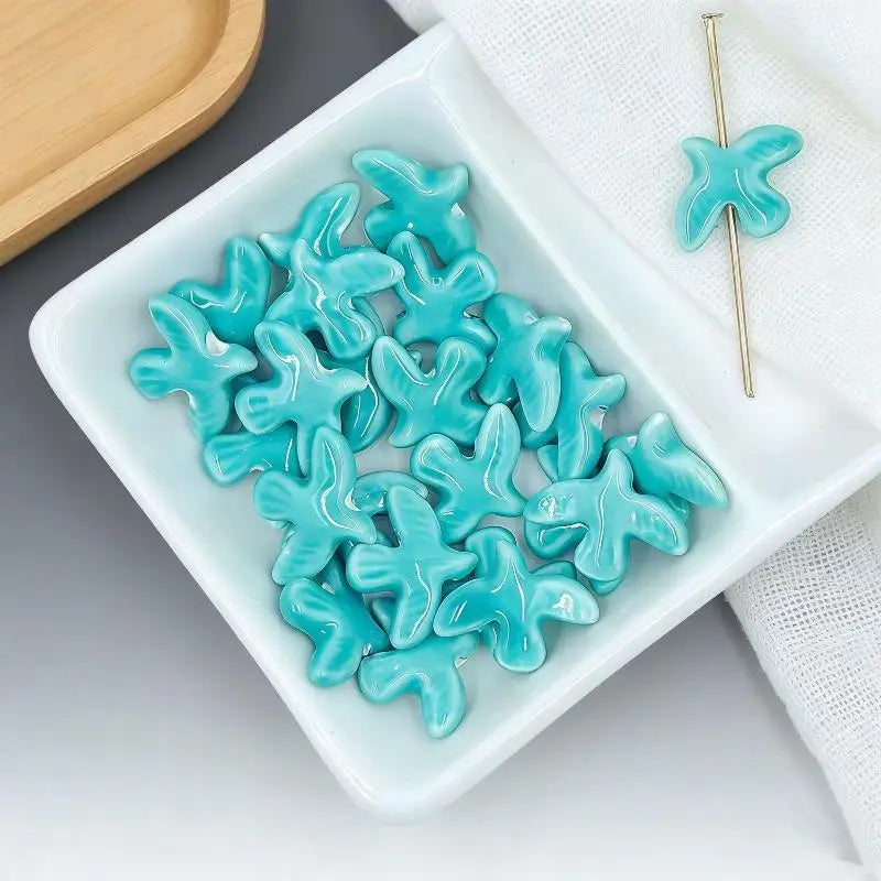 10Pcs Ceramic Peace Dove Beads DIY Jewelry Pendant Charms Jewelry Making Beads Richie's