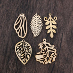 50Pcs Hollow Leaf Wooden Cutouts DIY Craft Embellishments Wood Craft Cutouts Richie's other