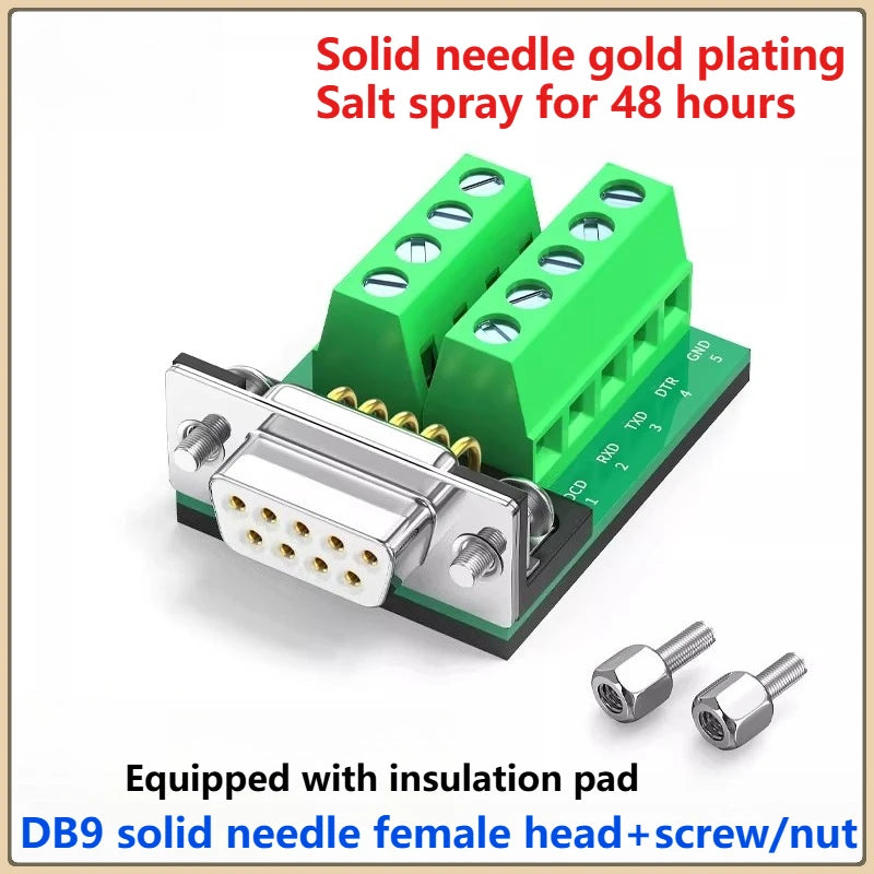 Gold Plated DB9 RS232 9-Pin Solder-Free Serial Adapter Board Serial Port Adapter Richie's M9508