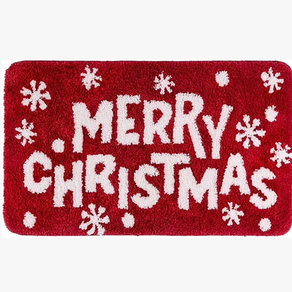 Santa Claus Christmas Door Mat – Non-Slip Crystal Fleece Holiday Floor Mat Richie's Style 4