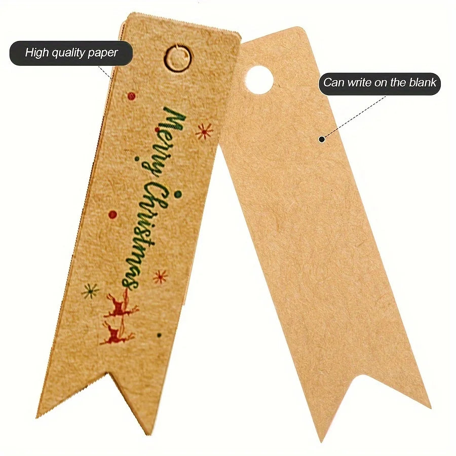 Kraft Paper Christmas Gift Tags with Rope – Merry Xmas Hang Tags Gift Hang Tags Richie's
