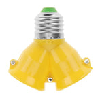 E27 to 2×E27 Bulb Socket Splitter Adapter | Dual Lamp Holder Lamp Socket Adapter Richie's Yellow