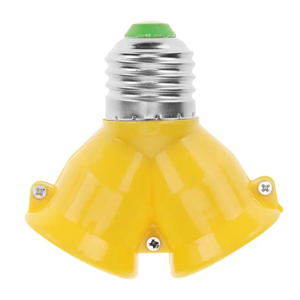 E27 to 2×E27 Bulb Socket Splitter Adapter | Dual Lamp Holder Lamp Socket Adapter Richie's Yellow
