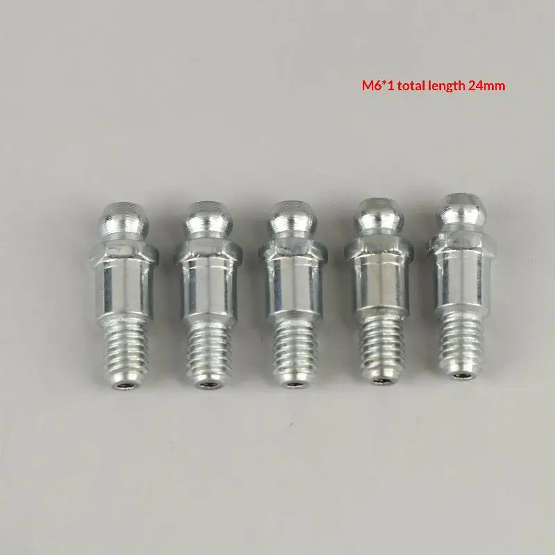 5Pcs Metric Zerk Grease Nipple Fittings M6 M8 M10 Lengthened Head Grease Zerk Fittings Richie's M6 24mm