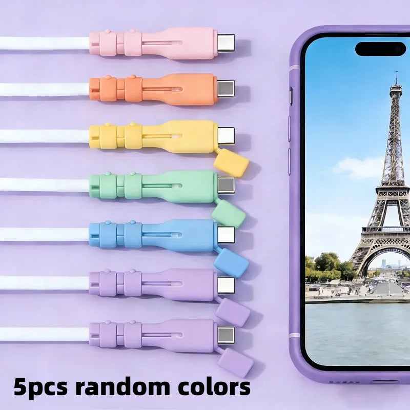 USB-C Cable Protectors Silicone Anti-Break Sheaths 5/10 Pack Cable Protector Richie's 5pcs random colors