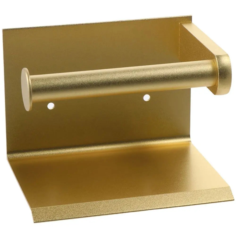 Brushed Gold Toilet Paper Holder with Phone Shelf | 304 Steel Toilet Paper Holder Richie's