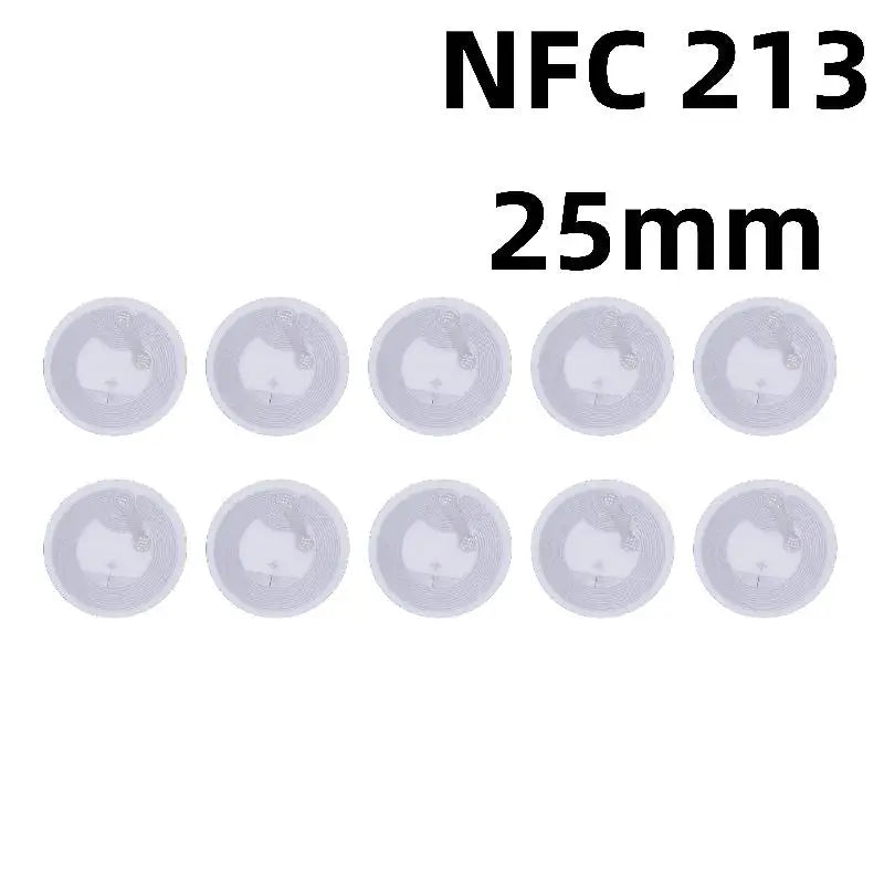 10Pcs Ntag215 NFC RFID Tag Stickers 13.56MHz ISO14443A Labels NFC RFID Tag Stickers Richie's NFC 213 25mm 10pcs