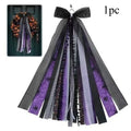 Black Purple Spiderweb Halloween Door Wreath | Multi-Layer Ribbon Halloween Door Wreath Richie's 1pc