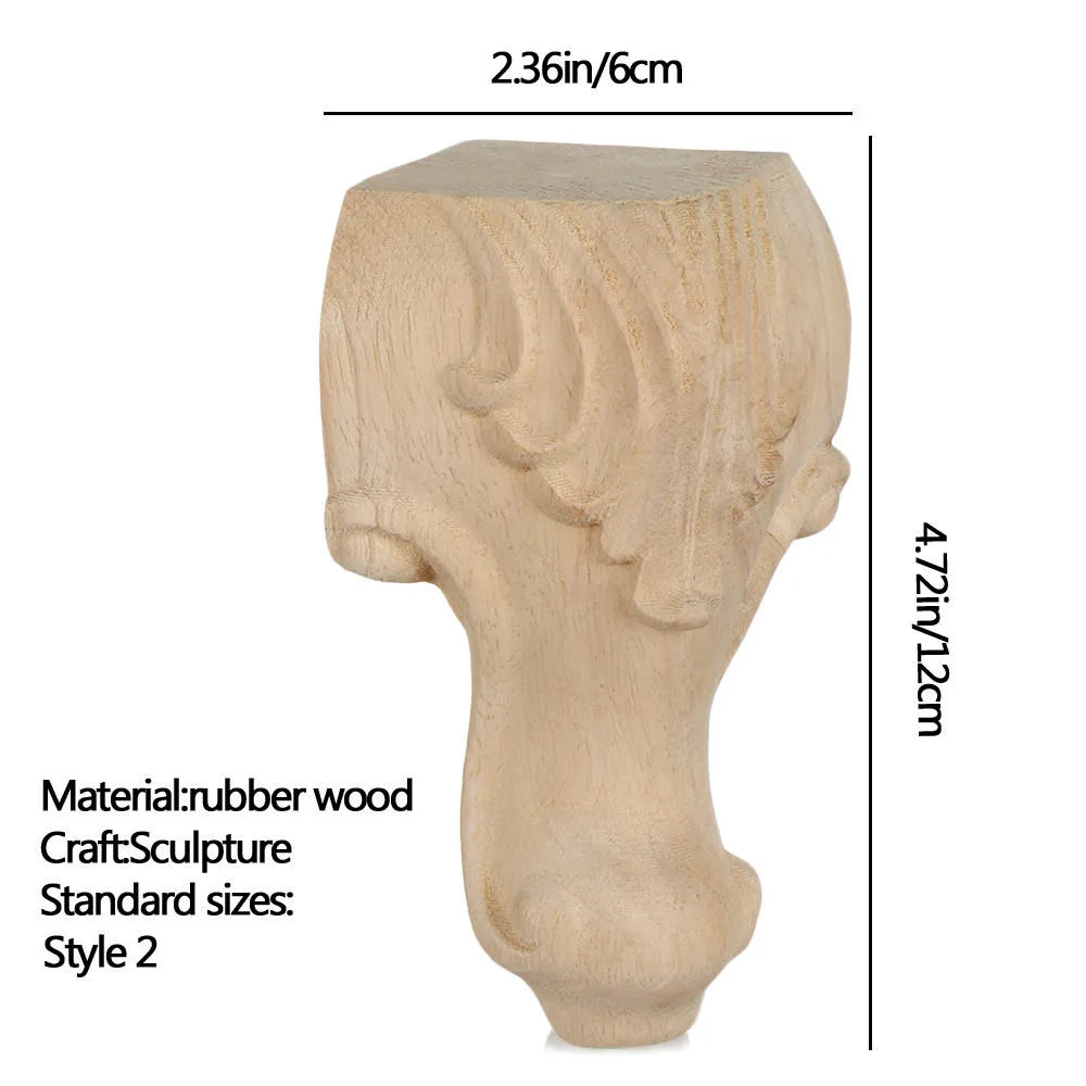 Vintage Wood Carved Furniture Legs European Cabinet Feet Wood Furniture Legs Richie's 12x6cm Style 2