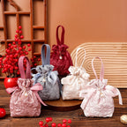 Christmas Candy Gift Bag – Fabric Drawstring Party Favor Bag Gift Favor Bag Richie's