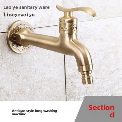 European Antique Brass Faucet DN15 Single Cold Tap – Basin & Mop Pool Brass Utility Faucet Richie's D