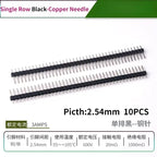 10PCS Color Gilded Pin Headers 2.54mm Single & Double Row Set PCB Pin Headers Richie's BlackCopper 10PCS