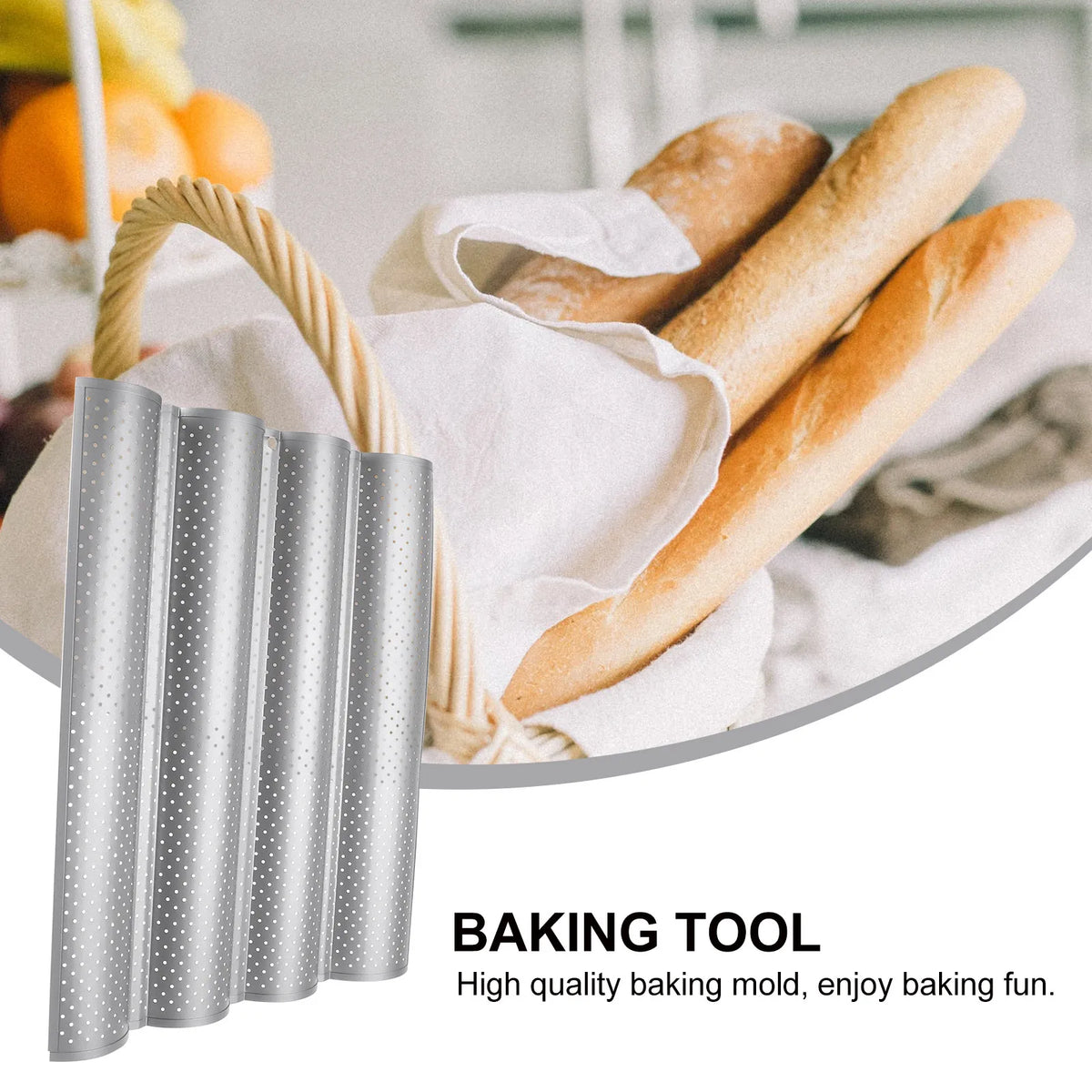 Stainless Steel Wave Baguette Baking Mold – French Bread Pan Bread Baking Pan Richie's