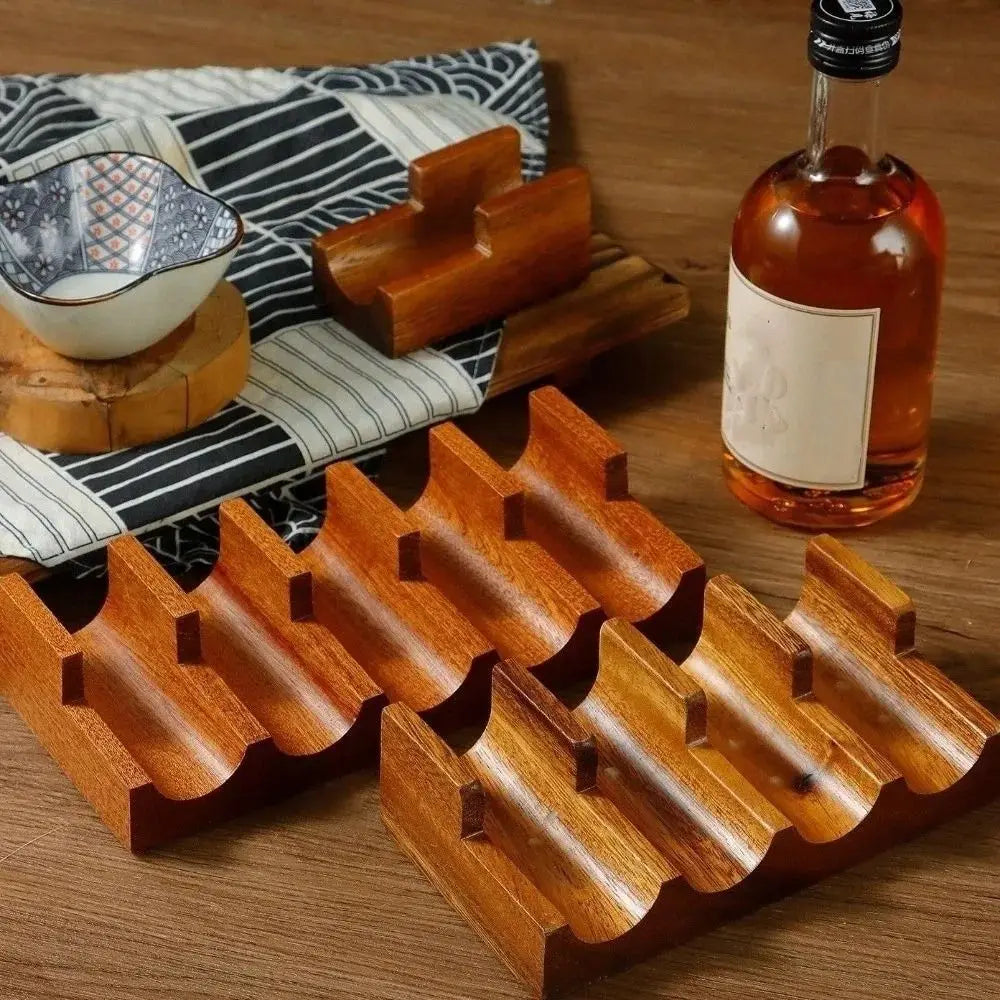 Sapele Wood U-Shaped Sushi Rack – Japanese Style Stand Sushi Serving Rack Richie's