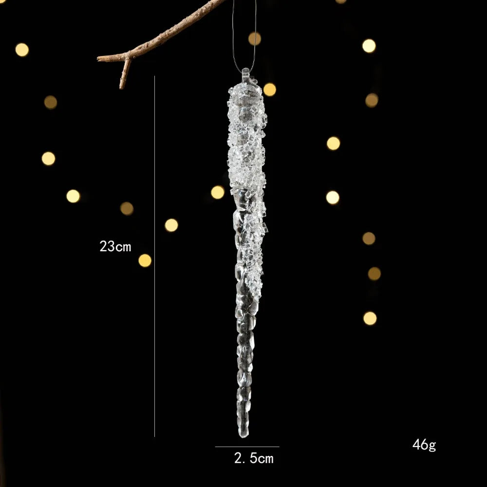 Acrylic Ice Drop Christmas Hanging Ornaments – Clear Pendants Christmas Ornaments Richie's C
