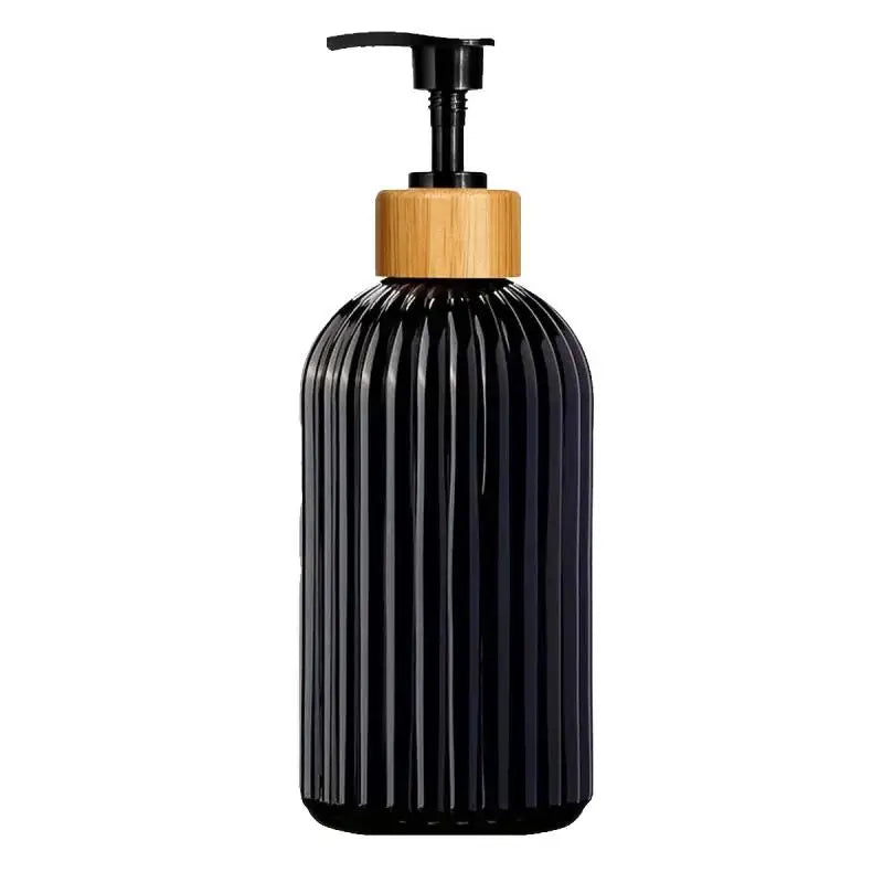 500ml Refillable Pump Soap Dispenser – 4 Colors, PET & Bamboo Pump Soap Dispenser Richie's Black