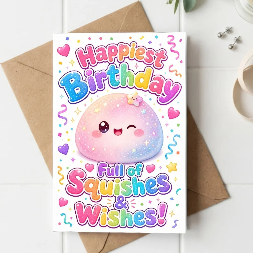 Cute Baozi Birthday Card with Envelope | Cartoon Greeting Card Birthday Greeting Card Richie's