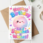 Cute Baozi Birthday Card with Envelope | Cartoon Greeting Card Birthday Greeting Card Richie's