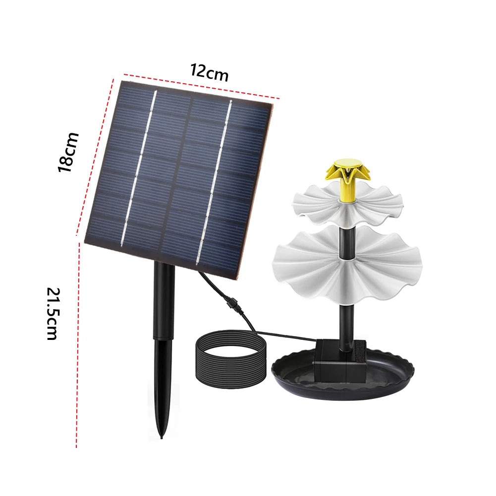 3-Tier Solar Bird Bath Fountain – 9 Nozzles, Yard & Patio Solar Garden Fountain Richie's