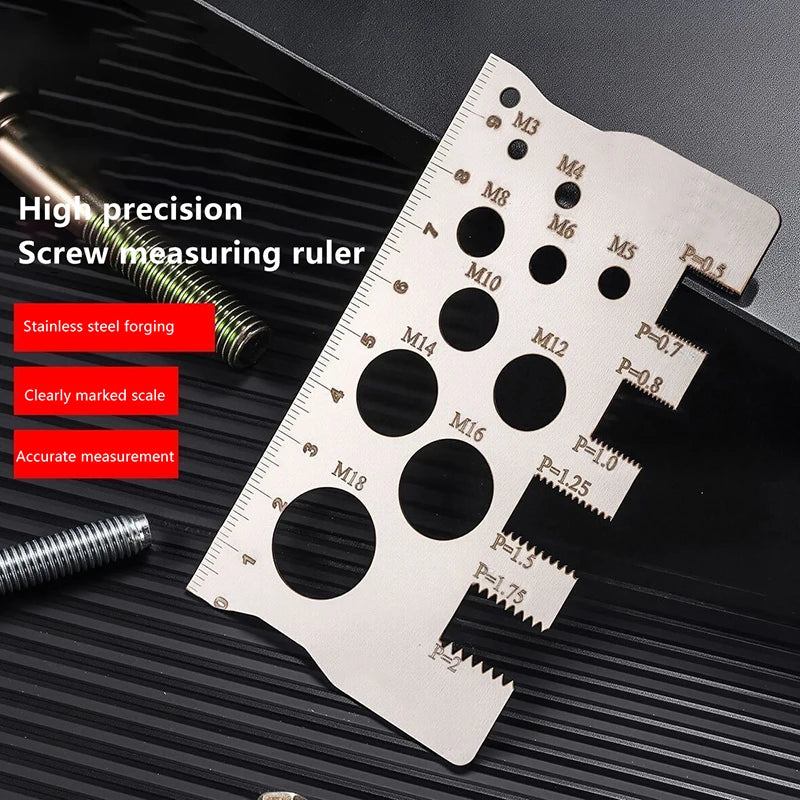 Stainless Steel Thread Gauge Screw Pitch Checker Metric Tool Thread Gauge Tool Richie's