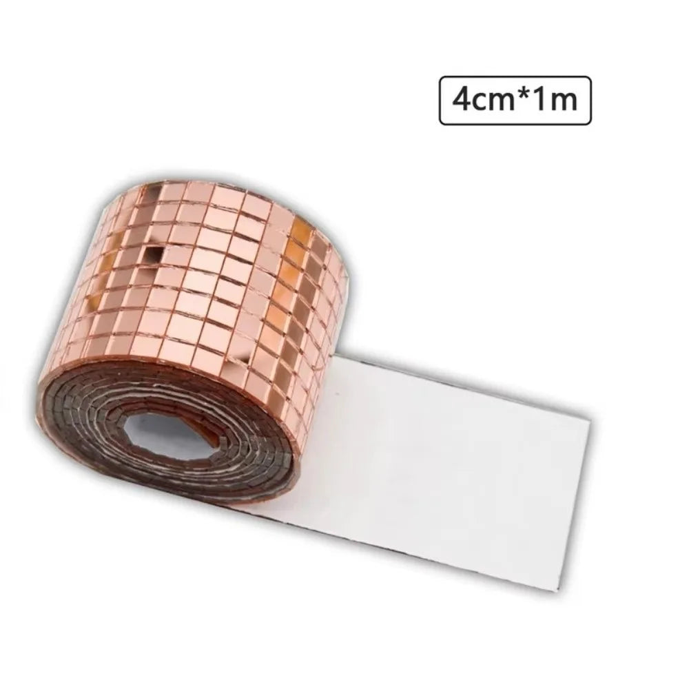Self-Adhesive Disco Ball Mirror Mosaic Tile Sticker Roll Mirror Mosaic Sticker Richie's Pink