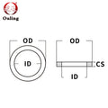 PTFE Teflon Flat Gasket Washer M4–M57 | 1–3mm Seal Ring PTFE Gasket Washer Richie's sketch map ID32xOD68xH3-5pcs