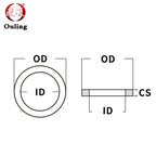 PTFE Teflon Flat Gasket Washer M4–M57 | 1–3mm Seal Ring PTFE Gasket Washer Richie's sketch map ID32xOD68xH3-5pcs
