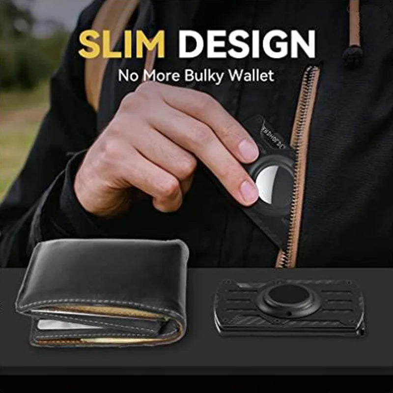 Zeeker AirTag Men's Metal Wallet – RFID Carbon Fiber Slim Metal Card Wallet Richie's