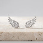 Angel Wing Crystal Stud Earrings – Sparkling Geometric Ear Studs Crystal Stud Earrings Richie's