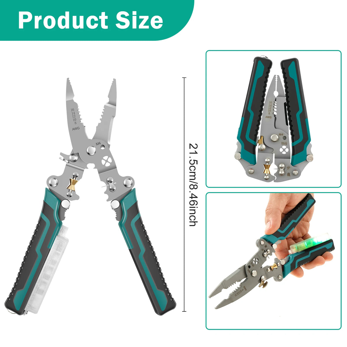 Wire Stripper Crimper Tool with Voltage Detector | 8–16 AWG Wire Stripper Tool Richie's