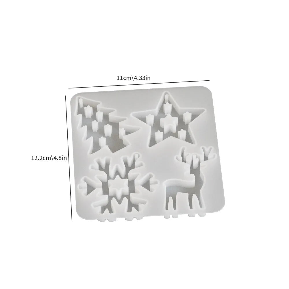 Christmas Silicone Mold – Snowflake & Elk Resin Craft Mould Silicone Craft Mold Richie's 02
