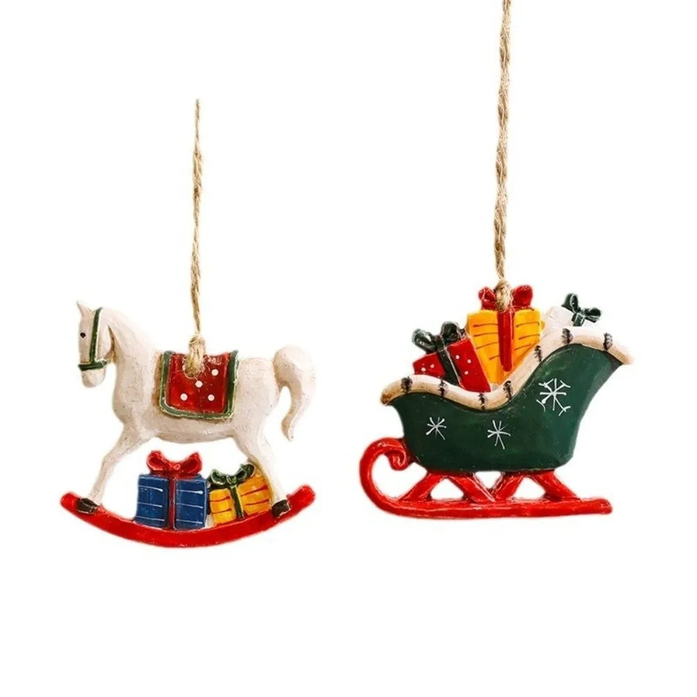 Resin Christmas Tree Ornaments – Santa & Snowman Pendants Christmas Ornaments Richie's