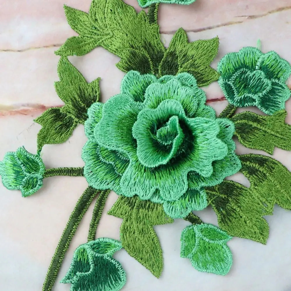 3D Flower Embroidery Applique Pair – Handmade Sew-On Patch Embroidery Applique Patch Richie's
