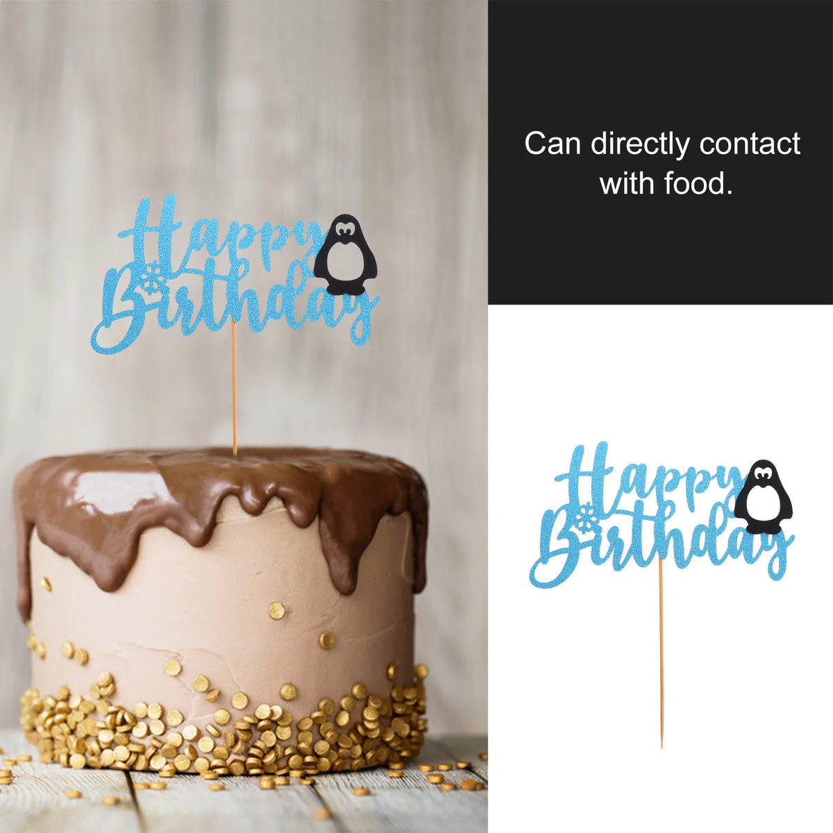 2Pcs Penguin Cake Toppers Birthday Party Dessert Decorations Cake Topper Richie's
