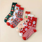 Women's Christmas Socks – Santa, Reindeer, Snowman (5/10 Pairs) Holiday Novelty Socks Richie's