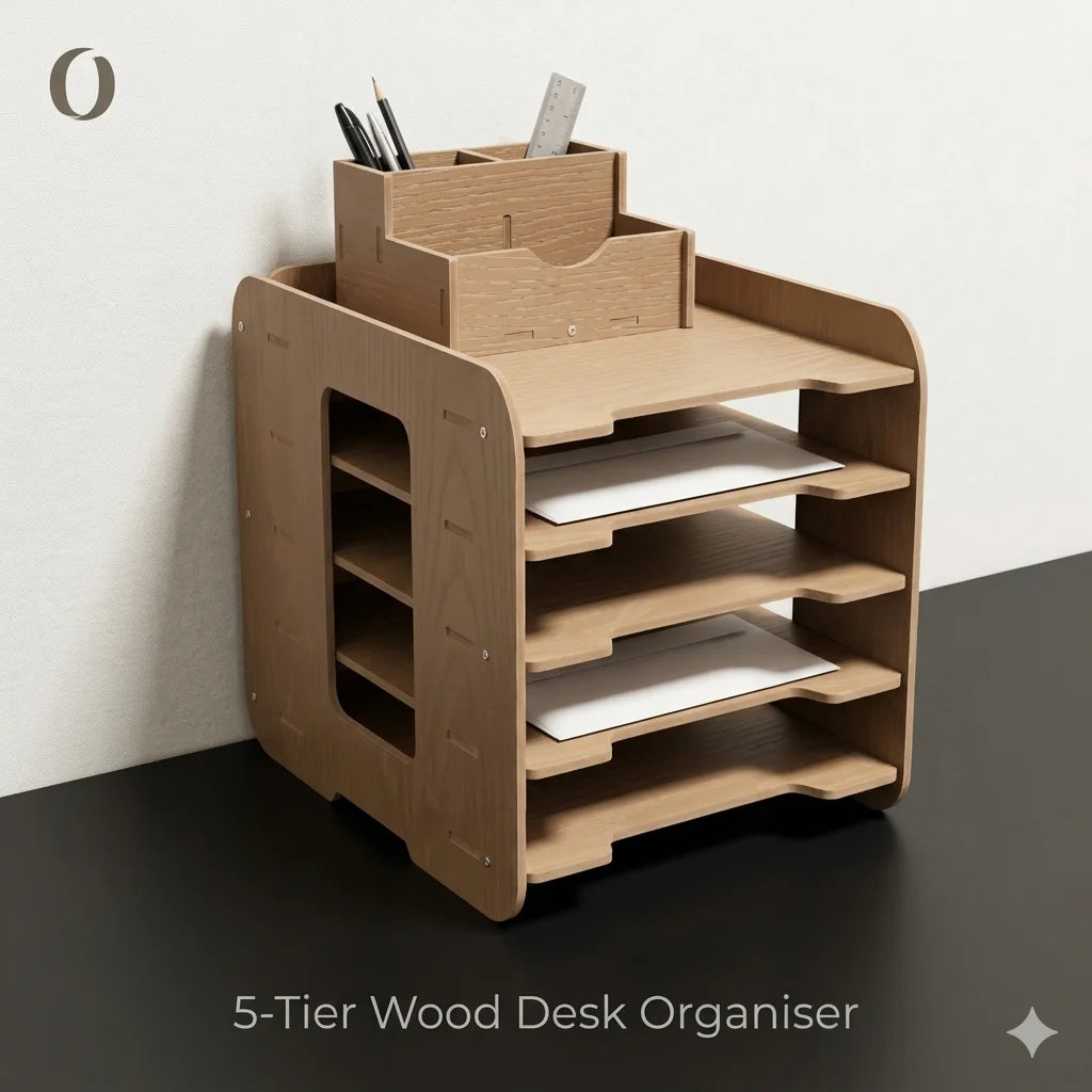Multi-Layer Desk File Organizer with Pen Holder | Richie's Desk File Organizer Richie's