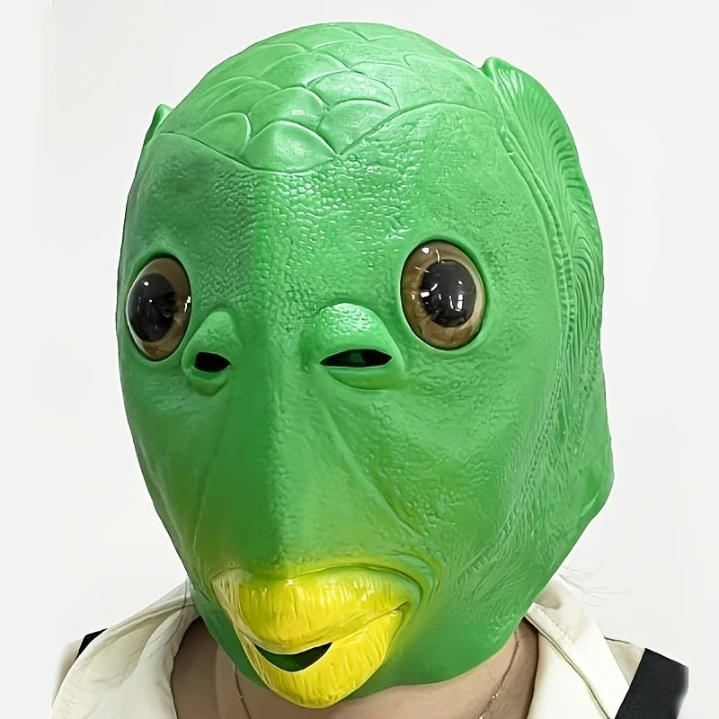 Green Fish Head Mask – Latex Novelty Animal Costume Prop Novelty Costume Mask Richie's