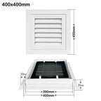 Aluminum Square Air Vent Grille with Mesh – White, 6 Sizes Air Vent Grille Richie's 400x400mm