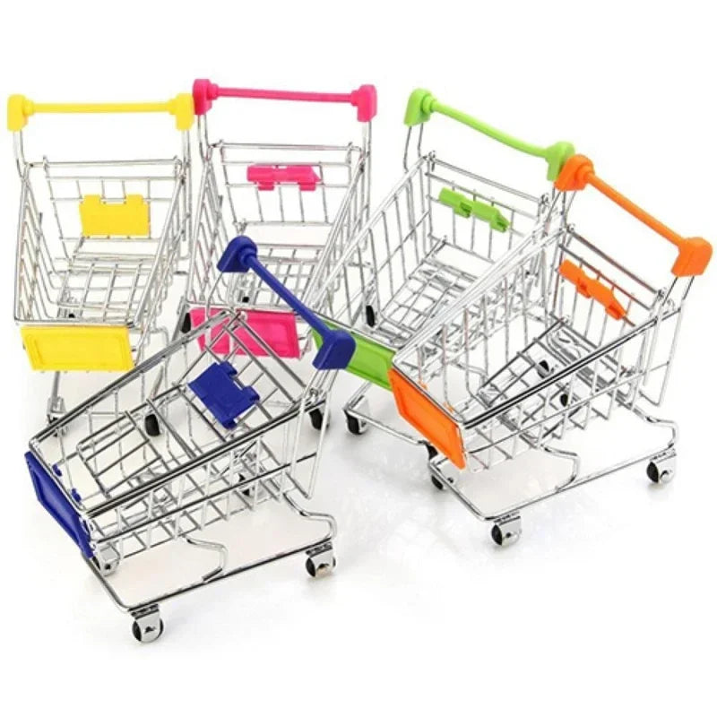Mini Iron Shopping Cart Toy, Craft Display & Storage Holder Mini Toy Cart Richie's