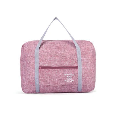 Foldable Waterproof Oxford Travel Bag – Large Capacity Unisex Foldable Travel Bag Richie's Pink