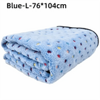 Ultra-Soft Coral Fleece Pet Blanket for Cats & Dogs | 3 Sizes Pet Bed Blanket Richie's Blue-L