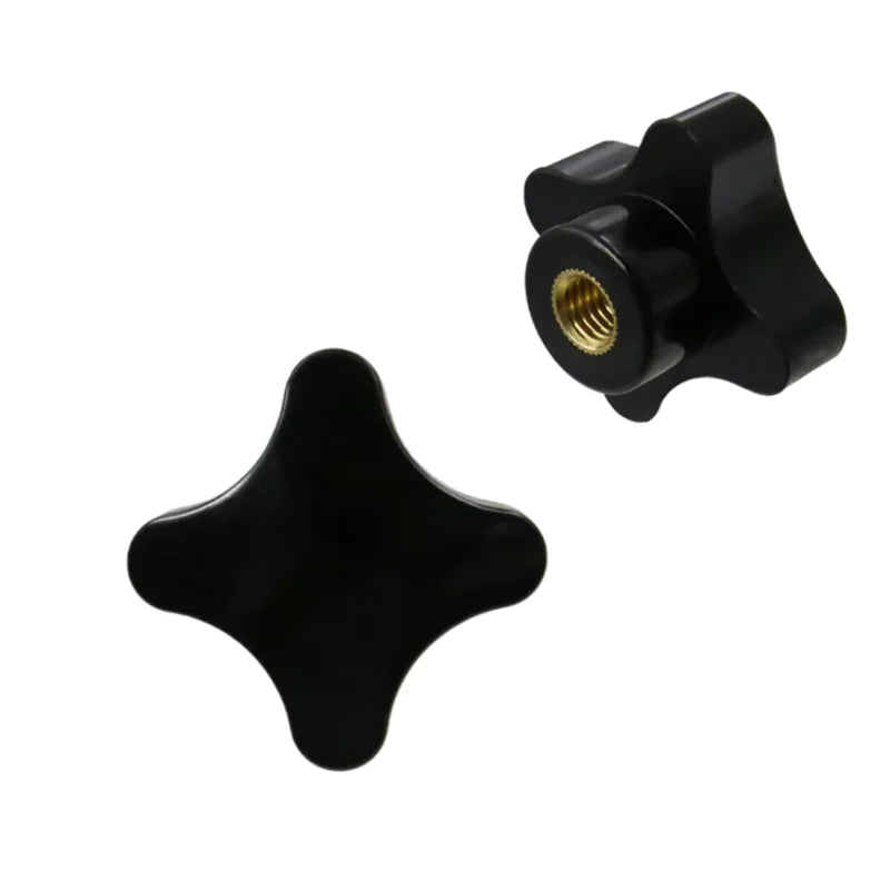 2Pcs Star Knob M4–M12 Brass Insert Black Plastic Thumb Nut Thumb Nut Knob Richie's