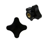 2Pcs Star Knob M4–M12 Brass Insert Black Plastic Thumb Nut Thumb Nut Knob Richie's