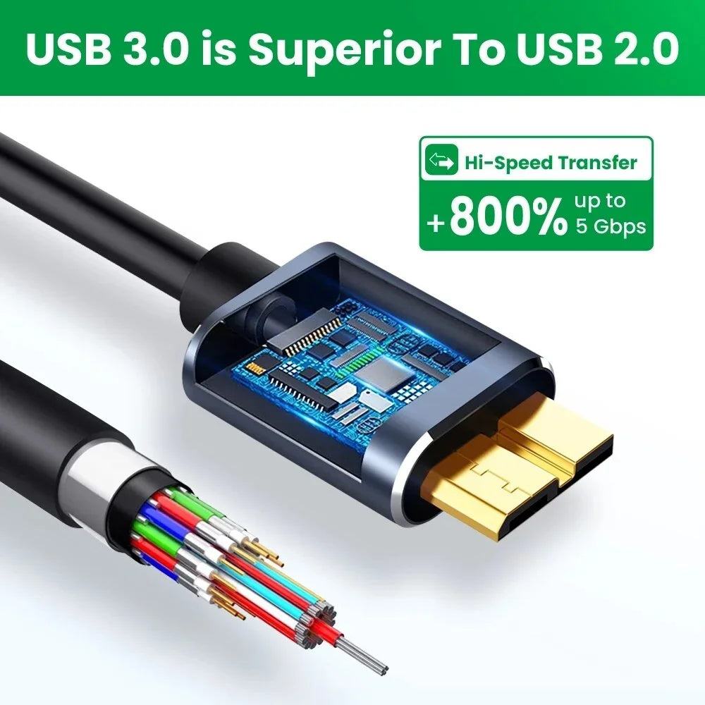 USB 3.0 Type-C to Micro-B Hard Drive Cable | Data Sync Cord USB Hard Drive Cable Richie's