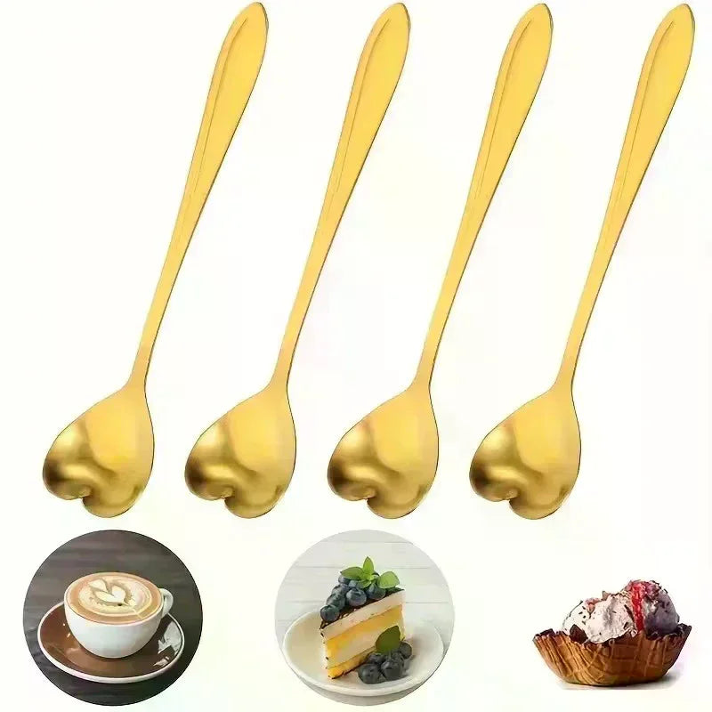 10-Piece Heart-Shaped Stainless Steel Coffee Spoon Set Coffee Spoon Set Richie's