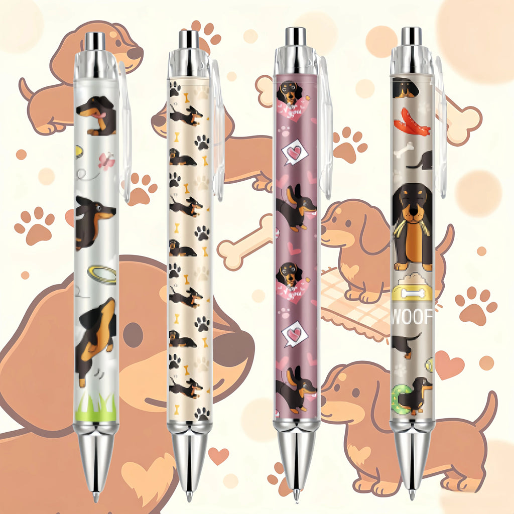 4-Pack Dachshund Ballpoint Pens – Cute Black Ink Novelty Pens Novelty Ballpoint Pens Richie's