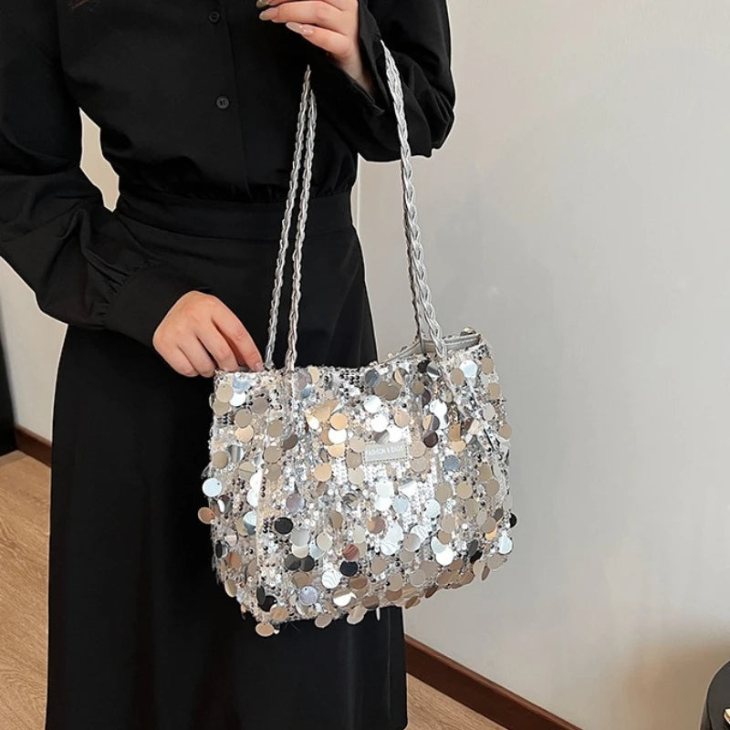 Women's Sequin Evening Crossbody Bag – Lightweight Chain Handbag Sequin Crossbody Bag Richie's